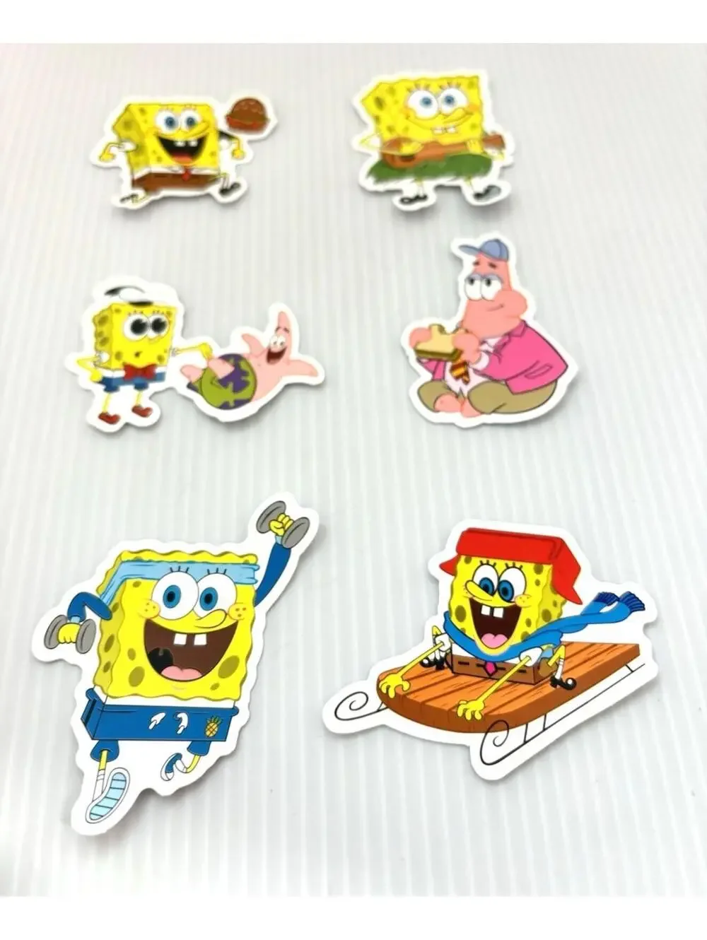 SpongeBob SquarePants 6pc Vinyl Stickers Lot Cartoon Water Bottle Laptop Decals